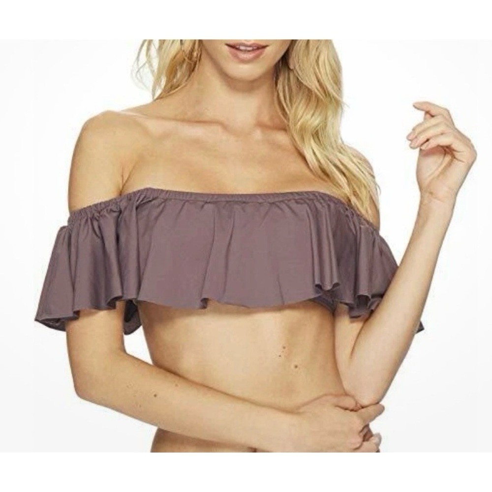 L* Space Ruffle Bikini Top Pebble Hey